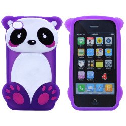 iPhone 4 4S 3D Panda Bear Case (Purple)